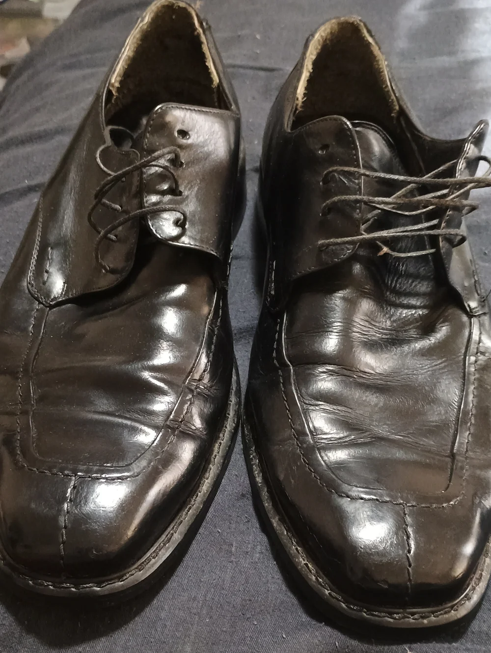 Men's Black Leather Lace-Up Dress Shoes (233)